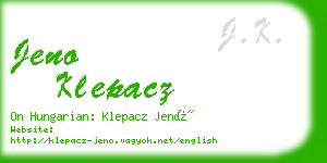 jeno klepacz business card